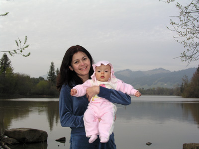 Alexandra likes to go to the lake.